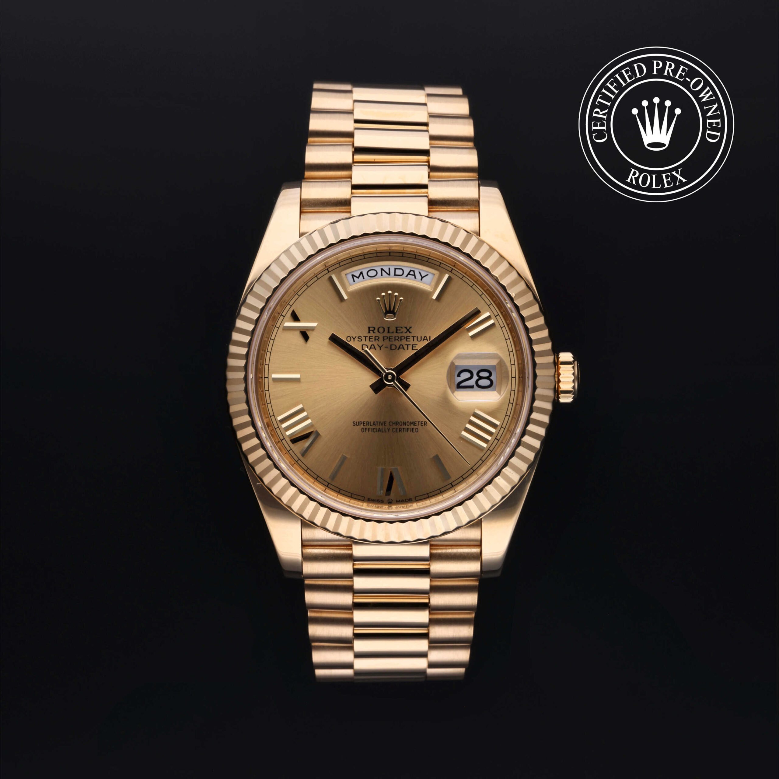 Rolex Day-Date 40 228238 with champagne Roman numeral dial