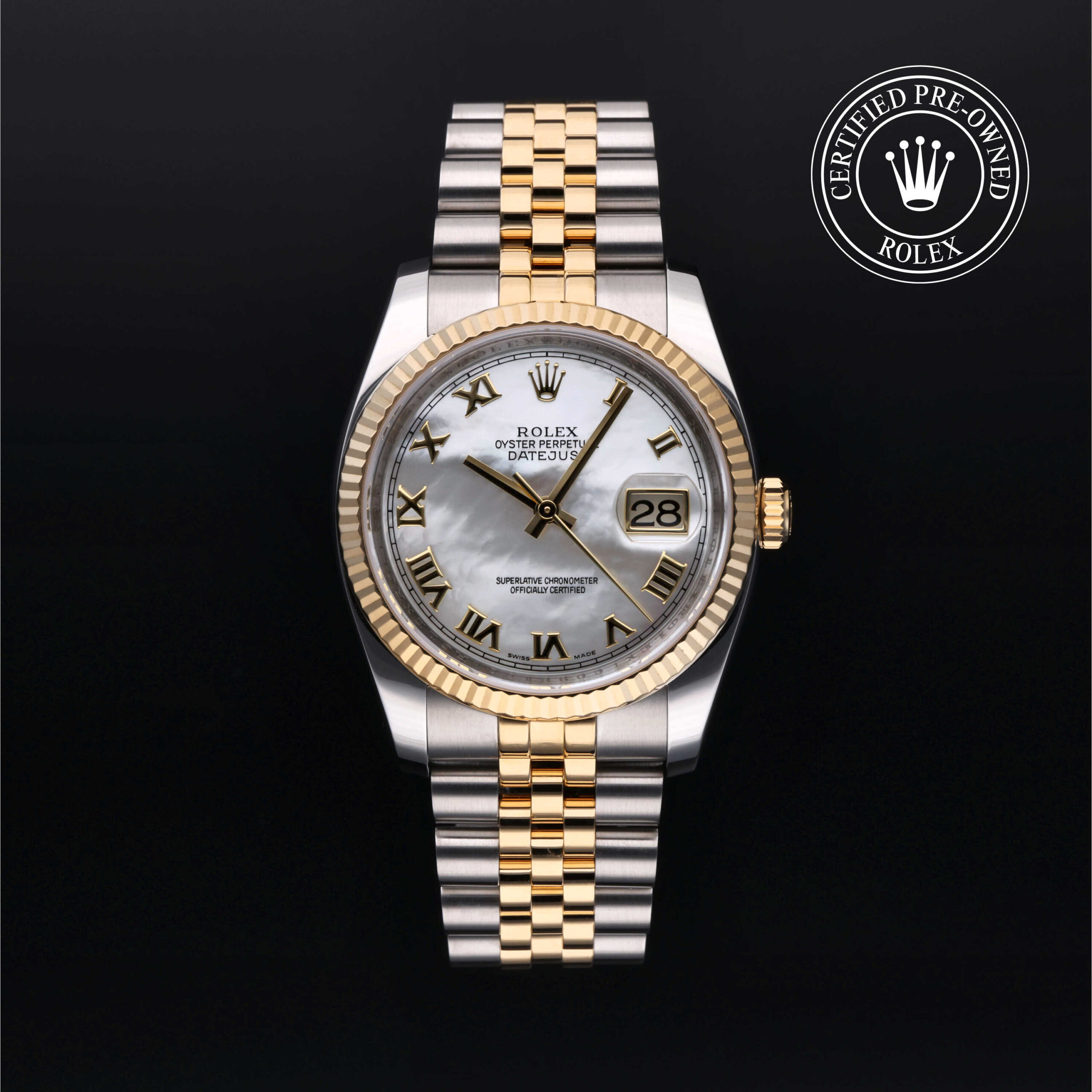 Rolex 116233 Datejust 36 white mother-of-pearl dial