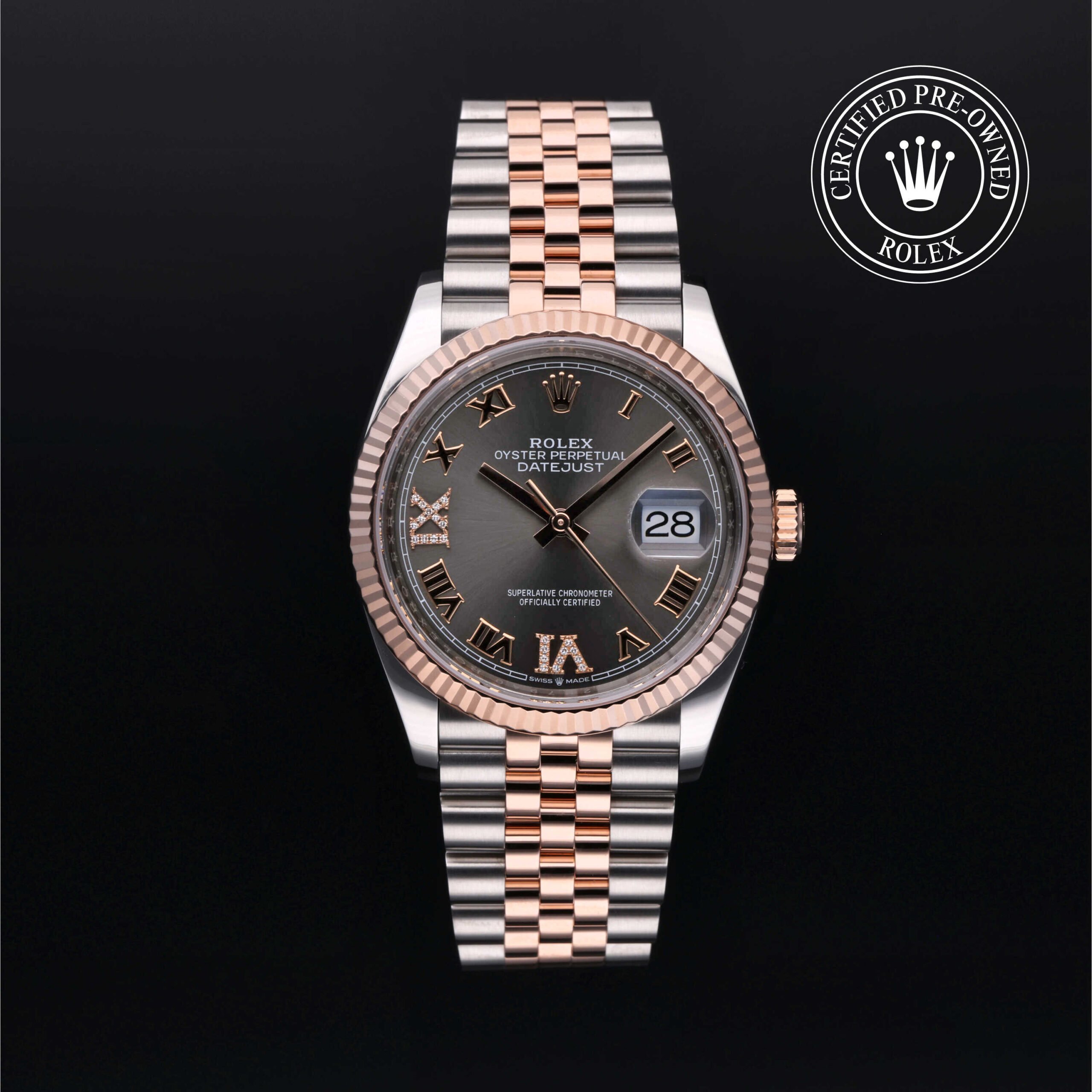 Rolex Datejust 36 126231 with slate dial and diamond Roman numerals