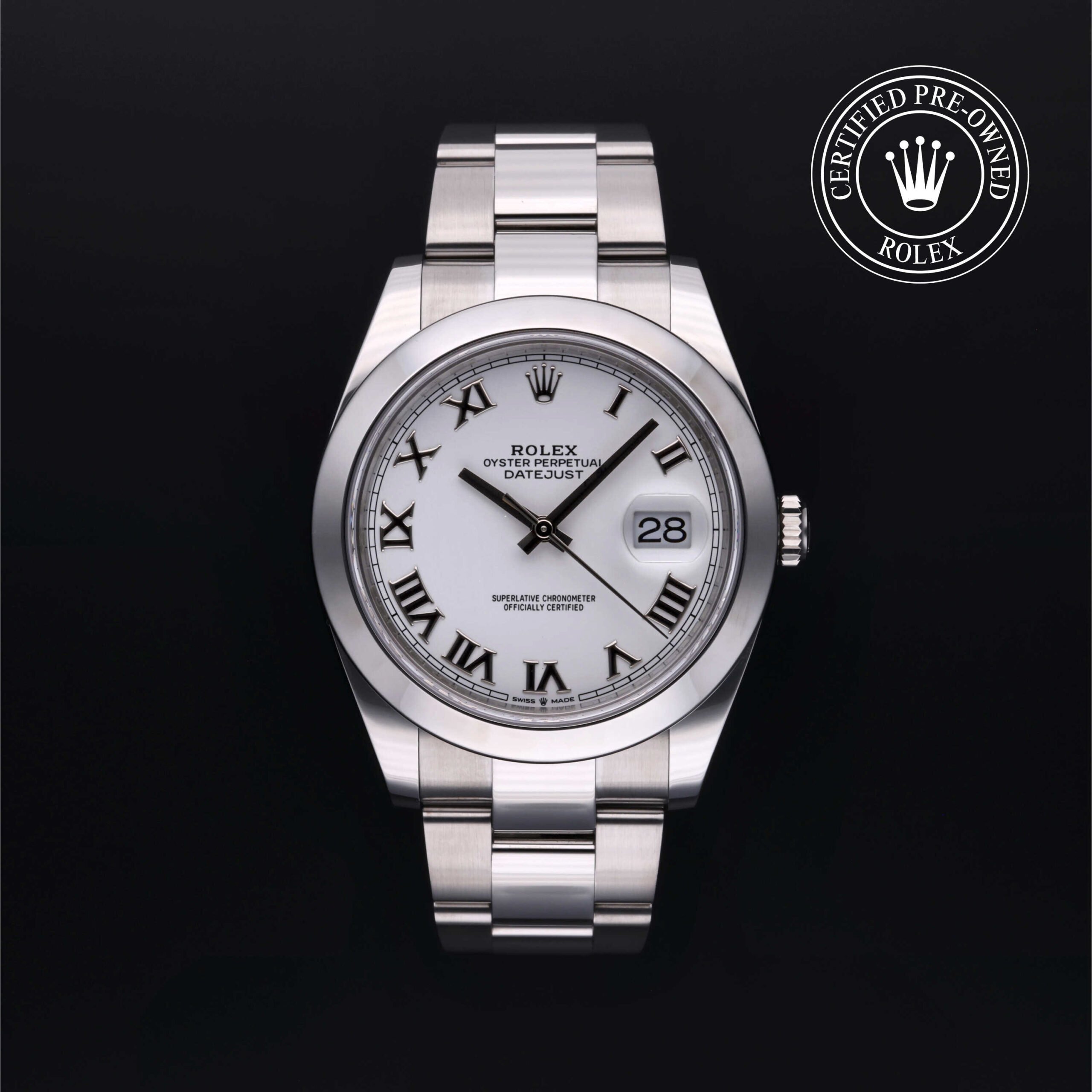 Rolex Datejust 41 126300 with White Roman Dial