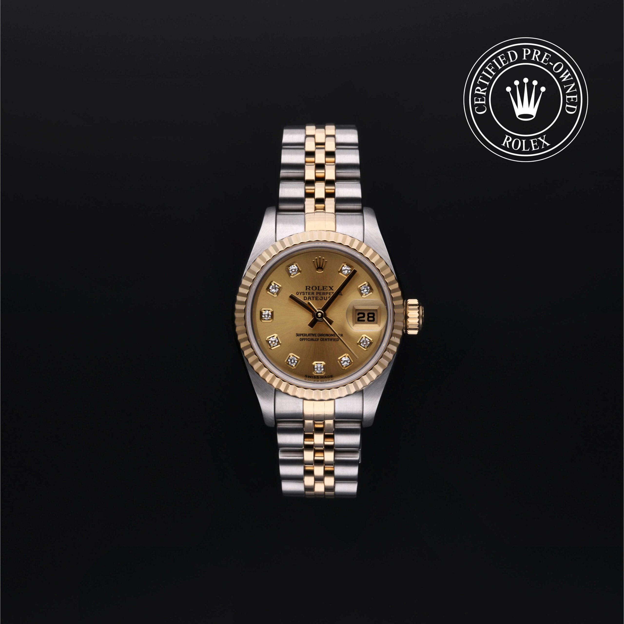 Rolex Lady-Datejust 26 Ref. 79173 with champagne diamond dial