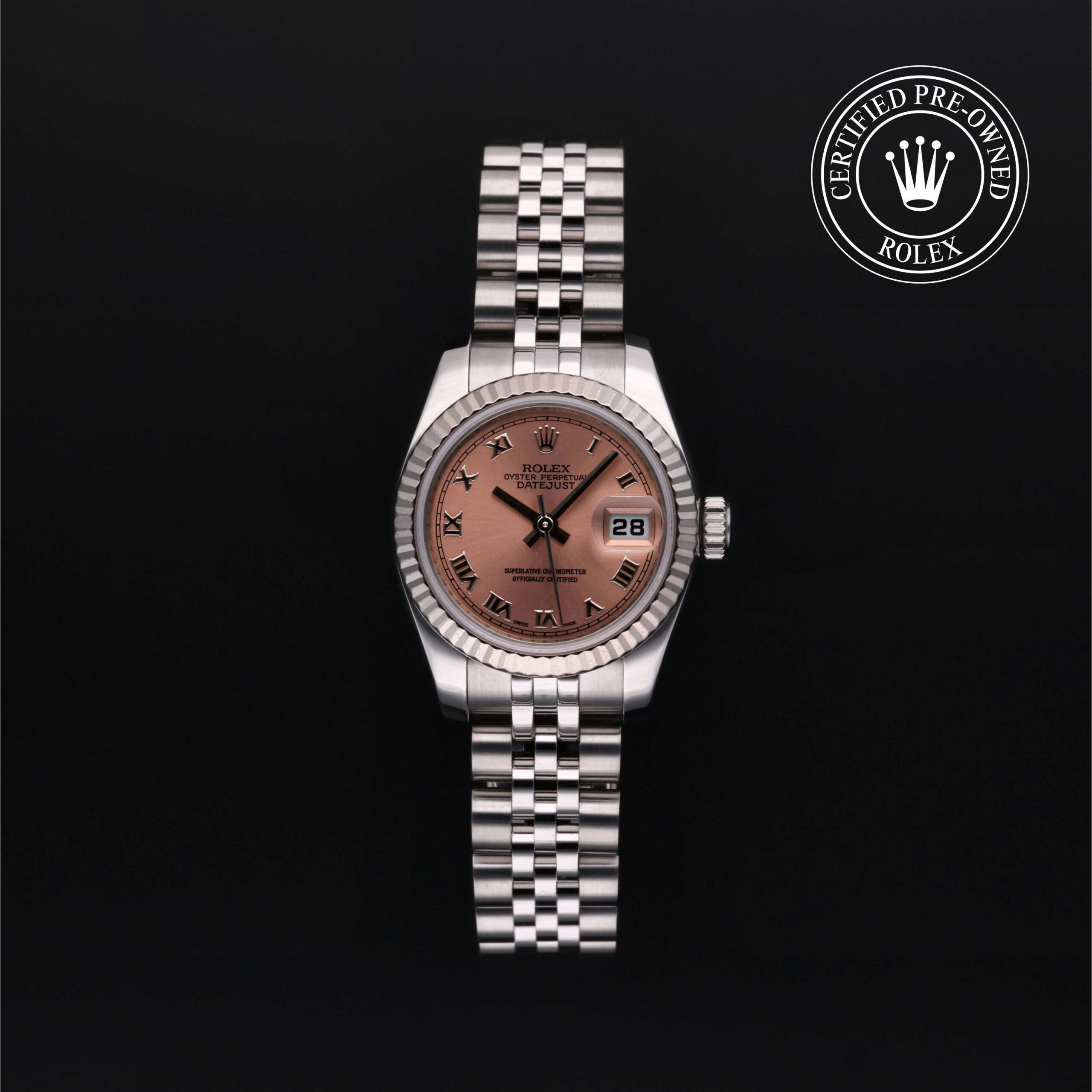 Rolex Lady-Datejust 26 with pink Roman numeral dial