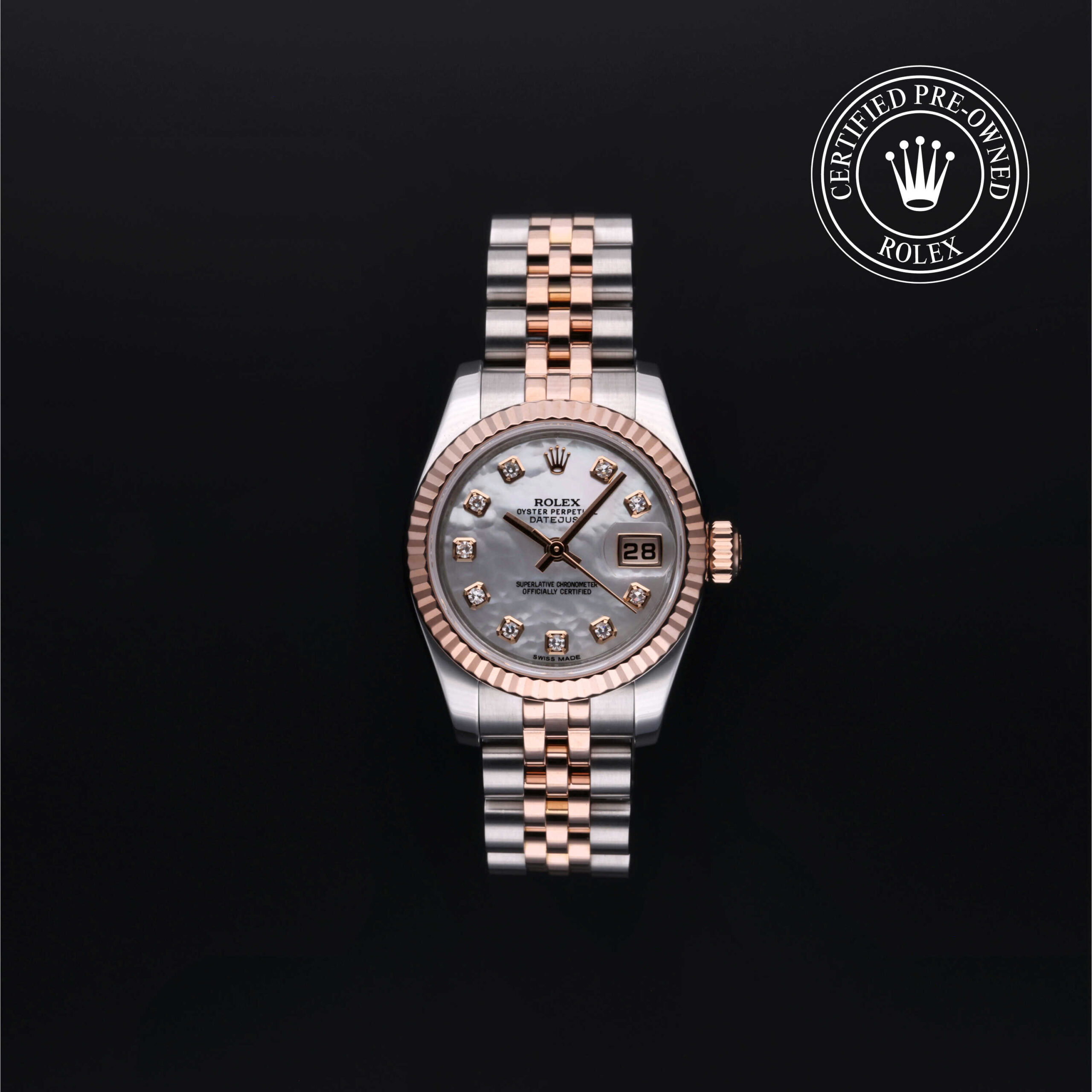 Rolex Lady-Datejust 179171 with white mother-of-pearl dial