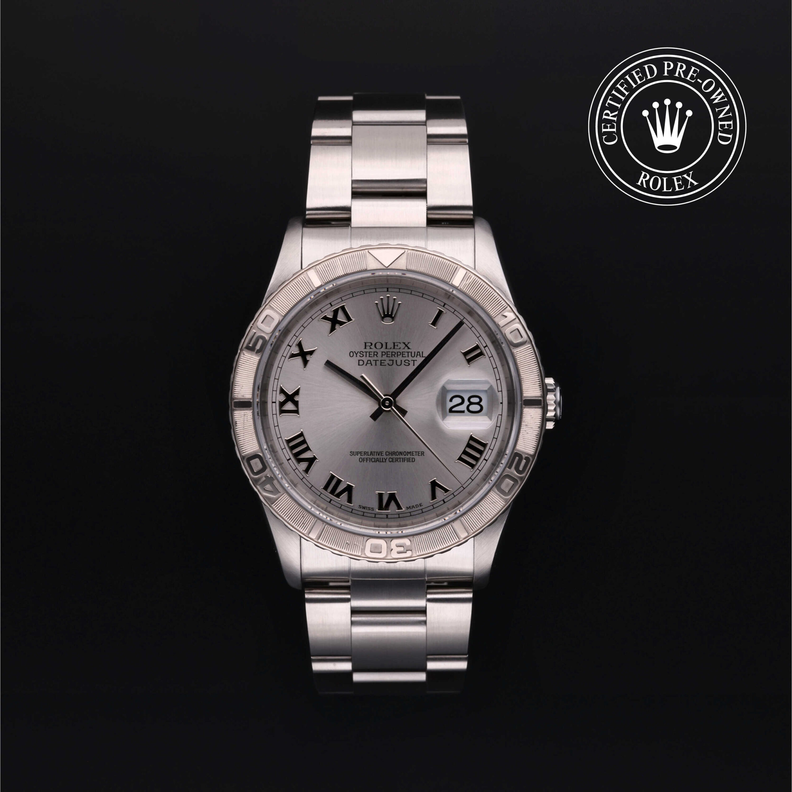 Rolex Datejust Turn-O-Graph M16264 with rhodium Roman dial