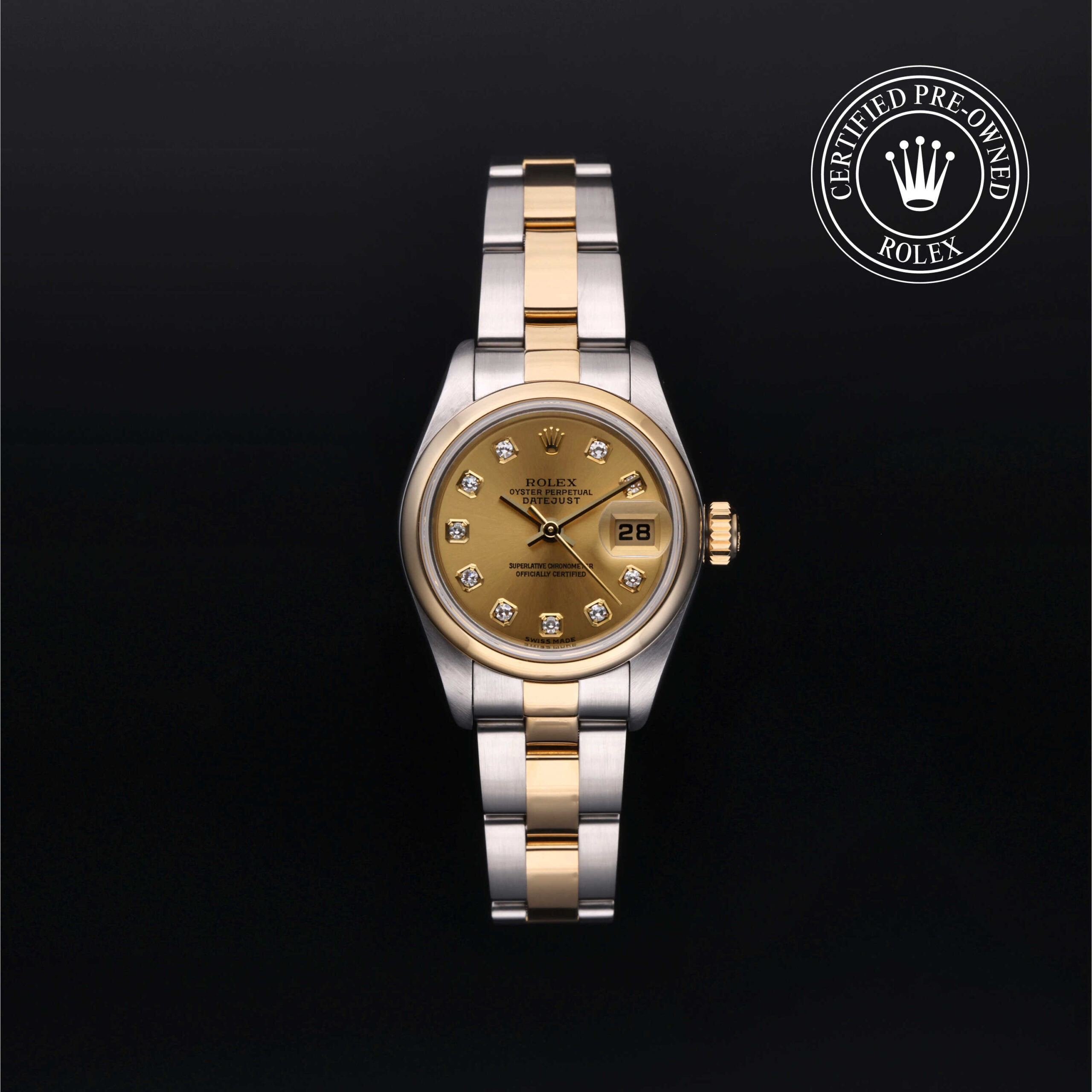 Rolex 79163 Lady-Datejust 26 Champagne Diamond Dial
