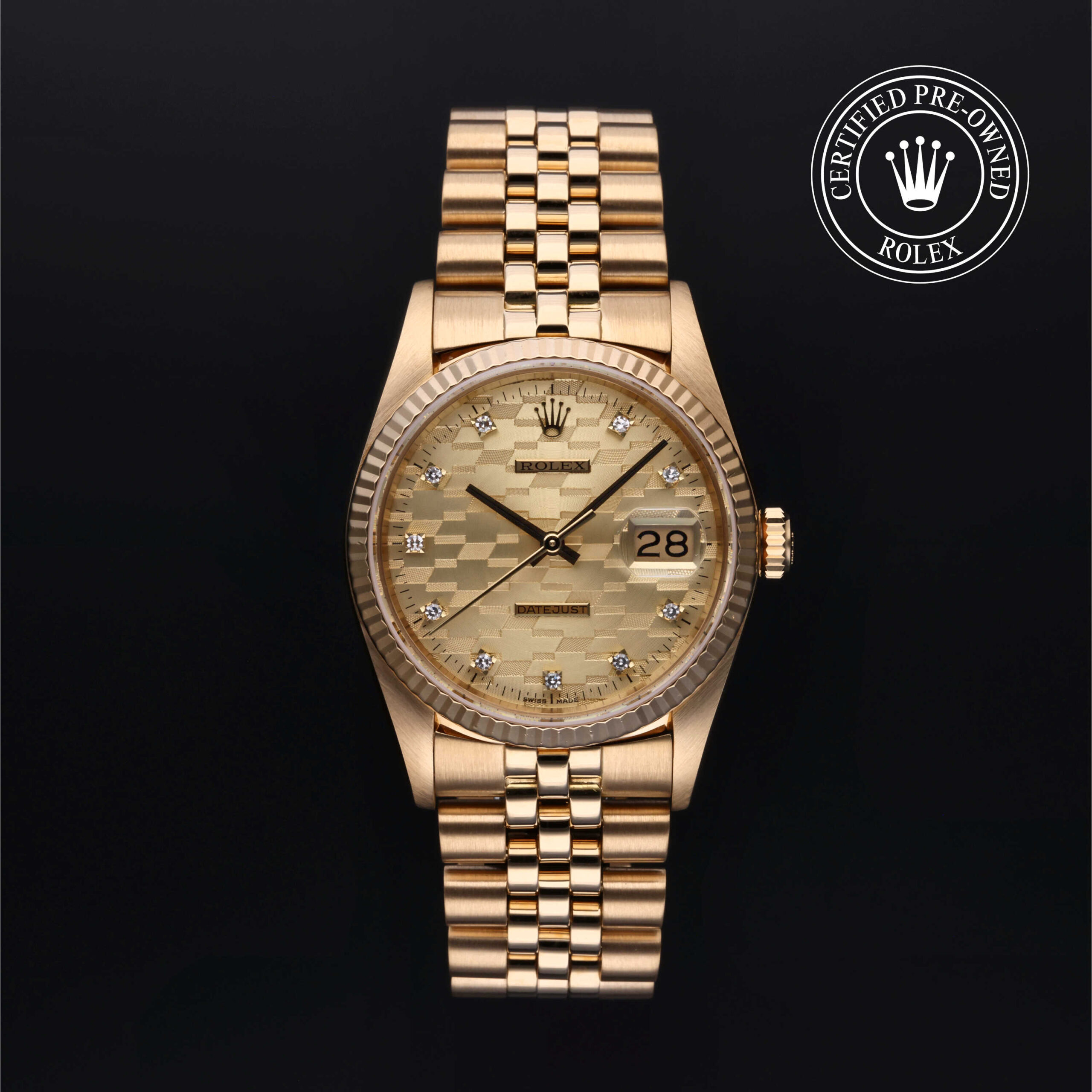 Rolex 16018 Champagne Diamond Dial Datejust