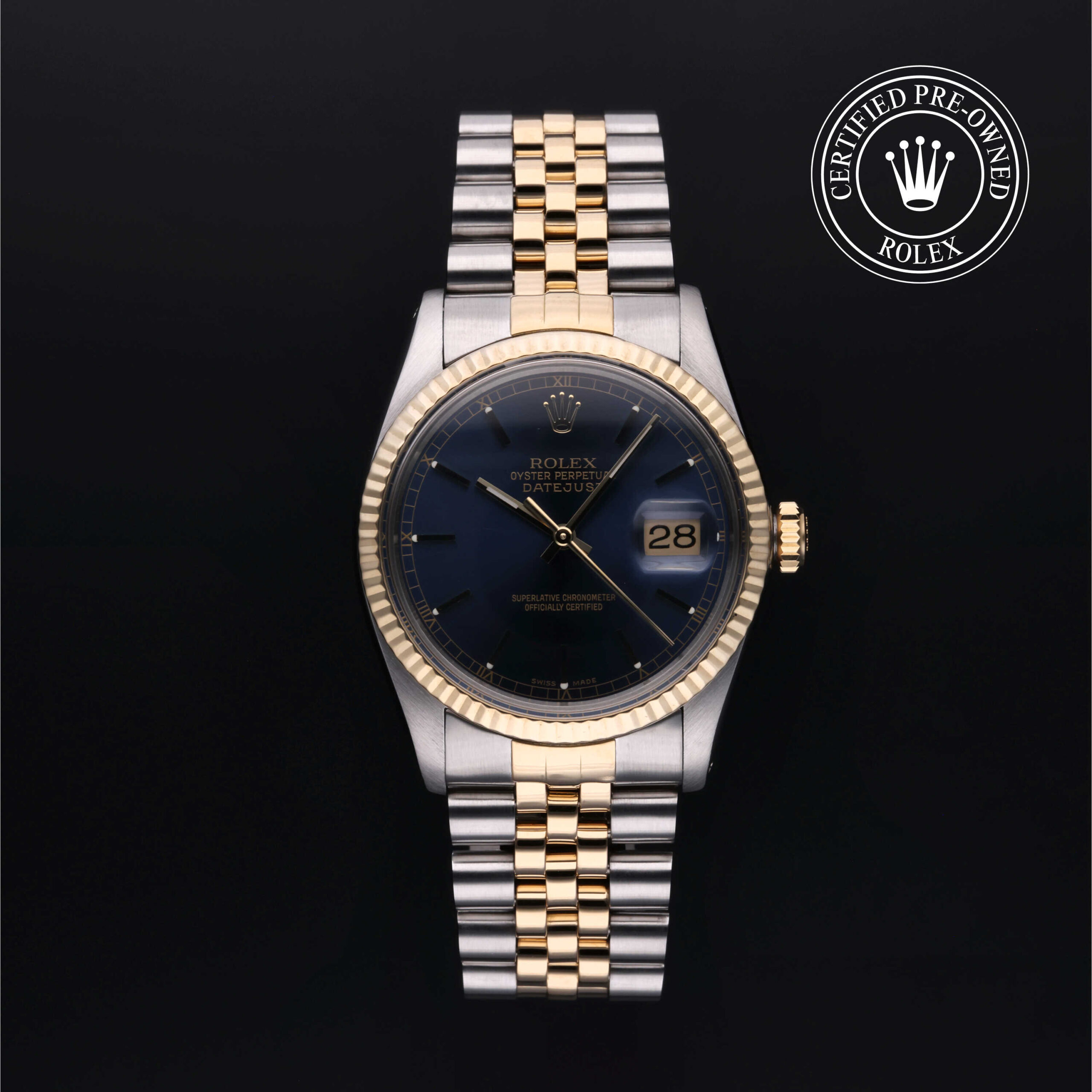 Rolex 16013 Certified Pre-Owned Datejust 36 Blue Dial