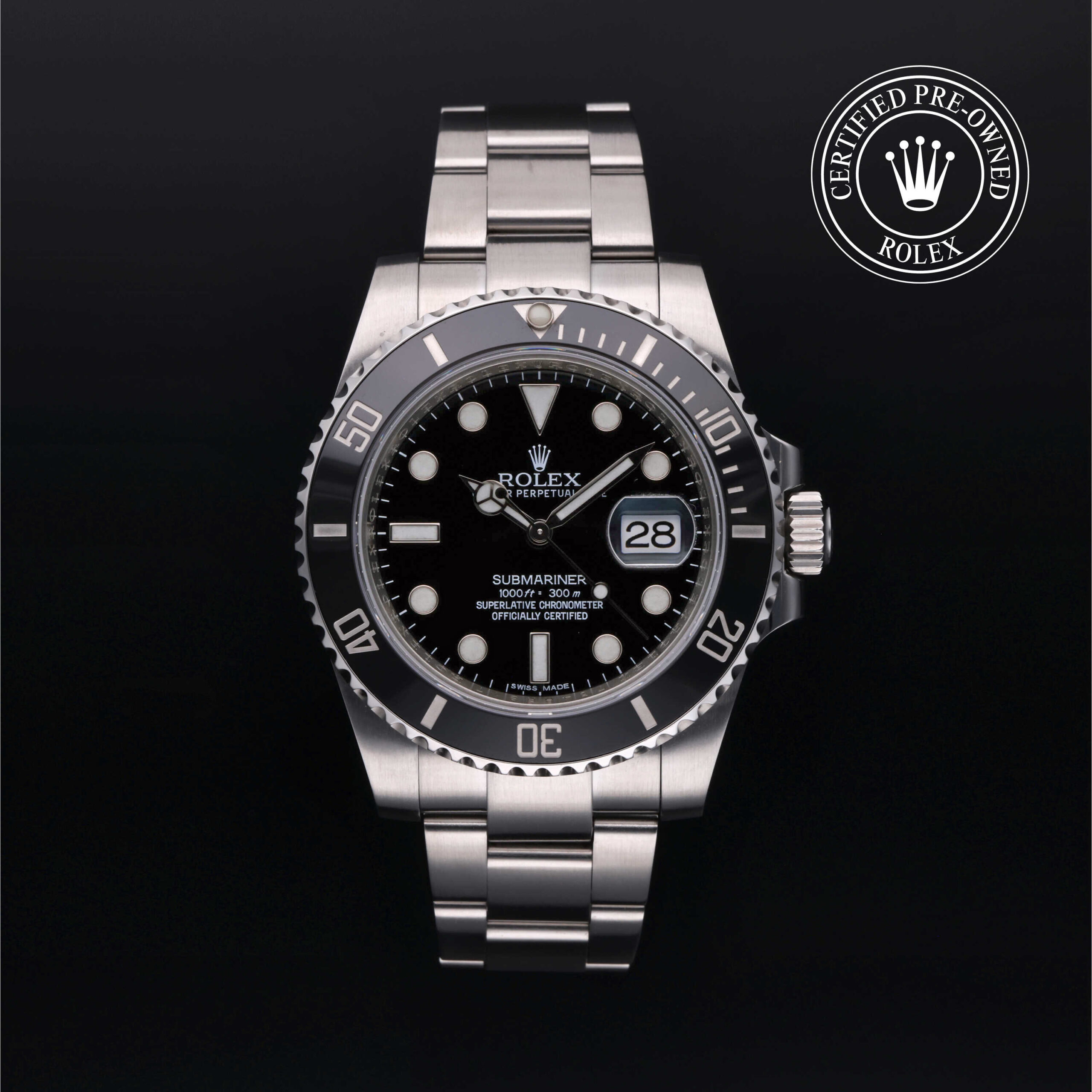 Rolex Submariner Date 116610LN Certified Pre-Owned Front View