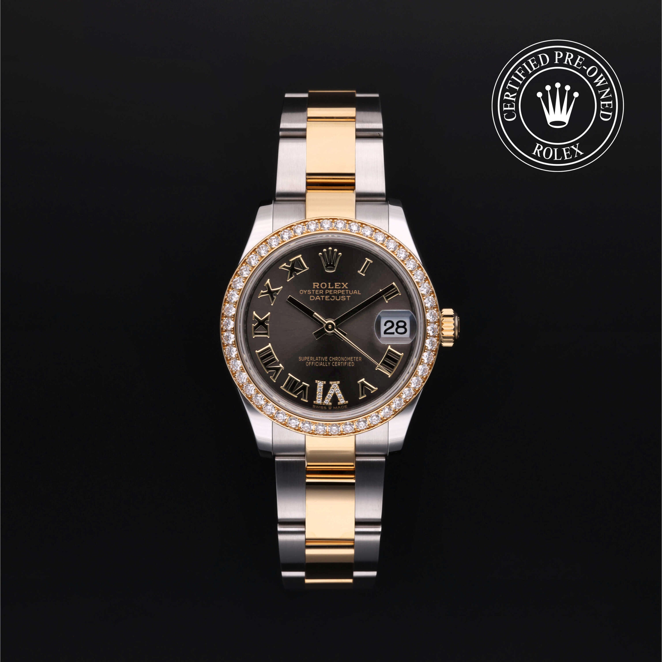 Rolex Datejust 31 278383RBR Dark Grey Diamond Dial Oyster Bracelet