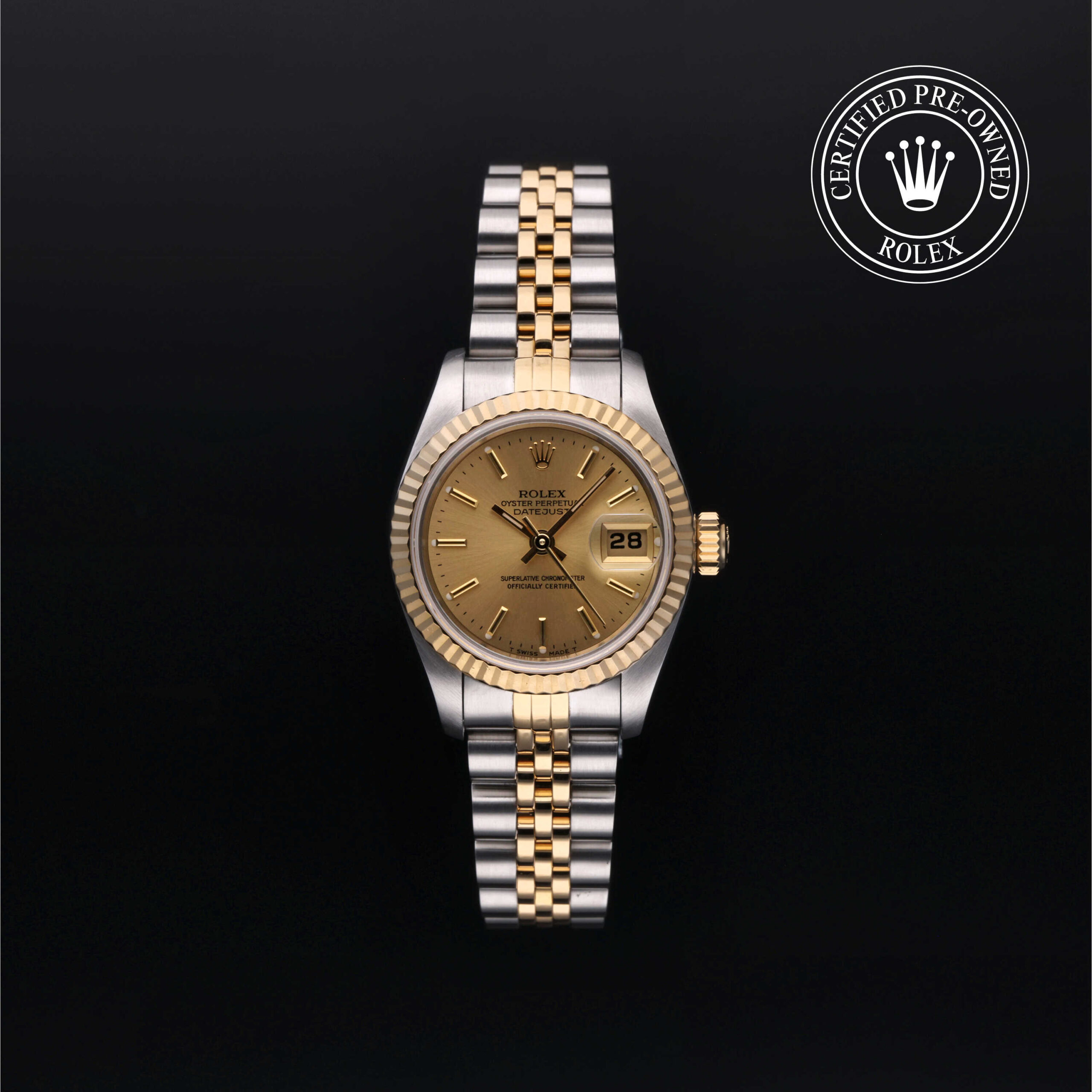 Rolex 69173 Certified Pre-Owned Lady-Datejust 26 – Champagne Dial