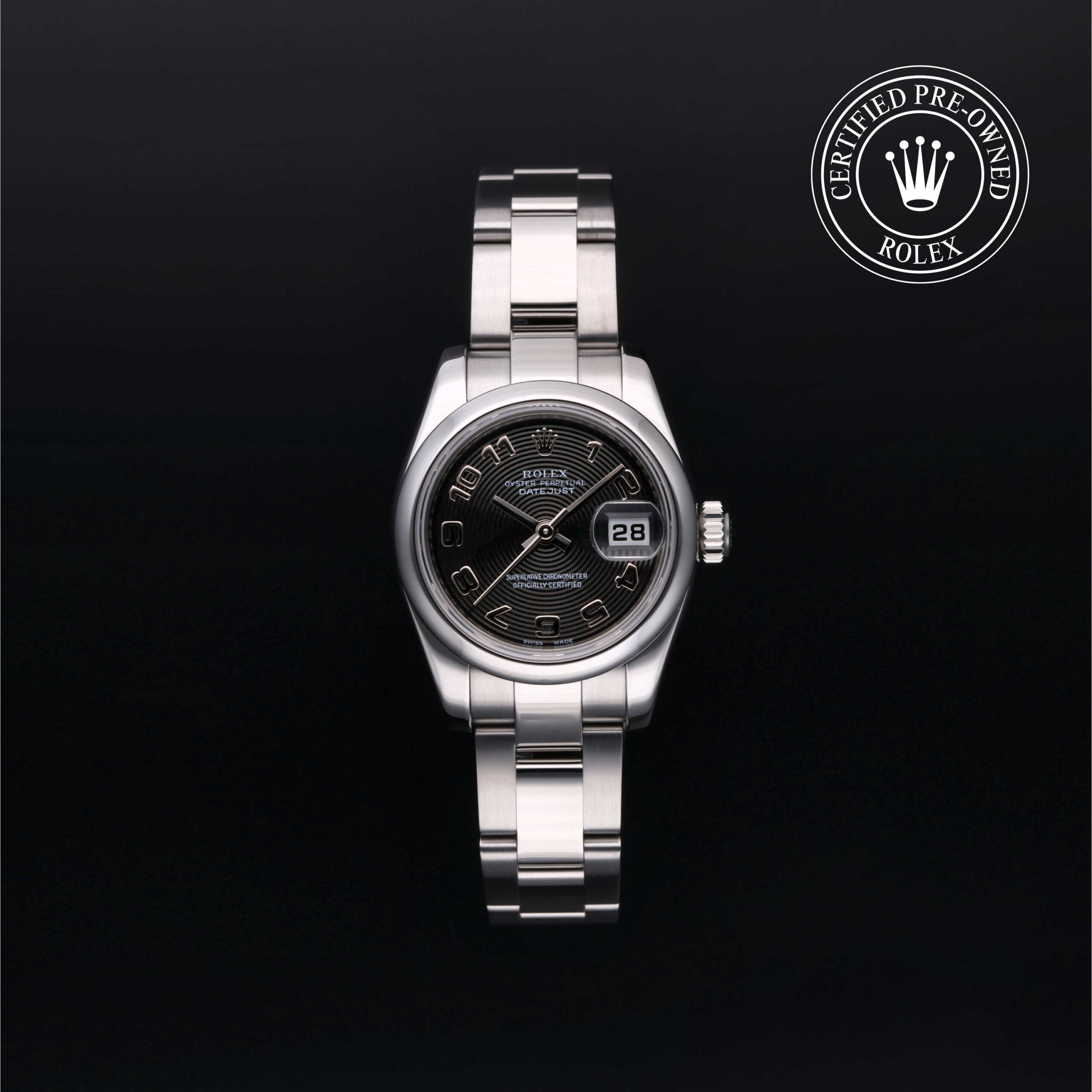 Rolex 179160 Lady-Datejust 26 Black Concentric Dial