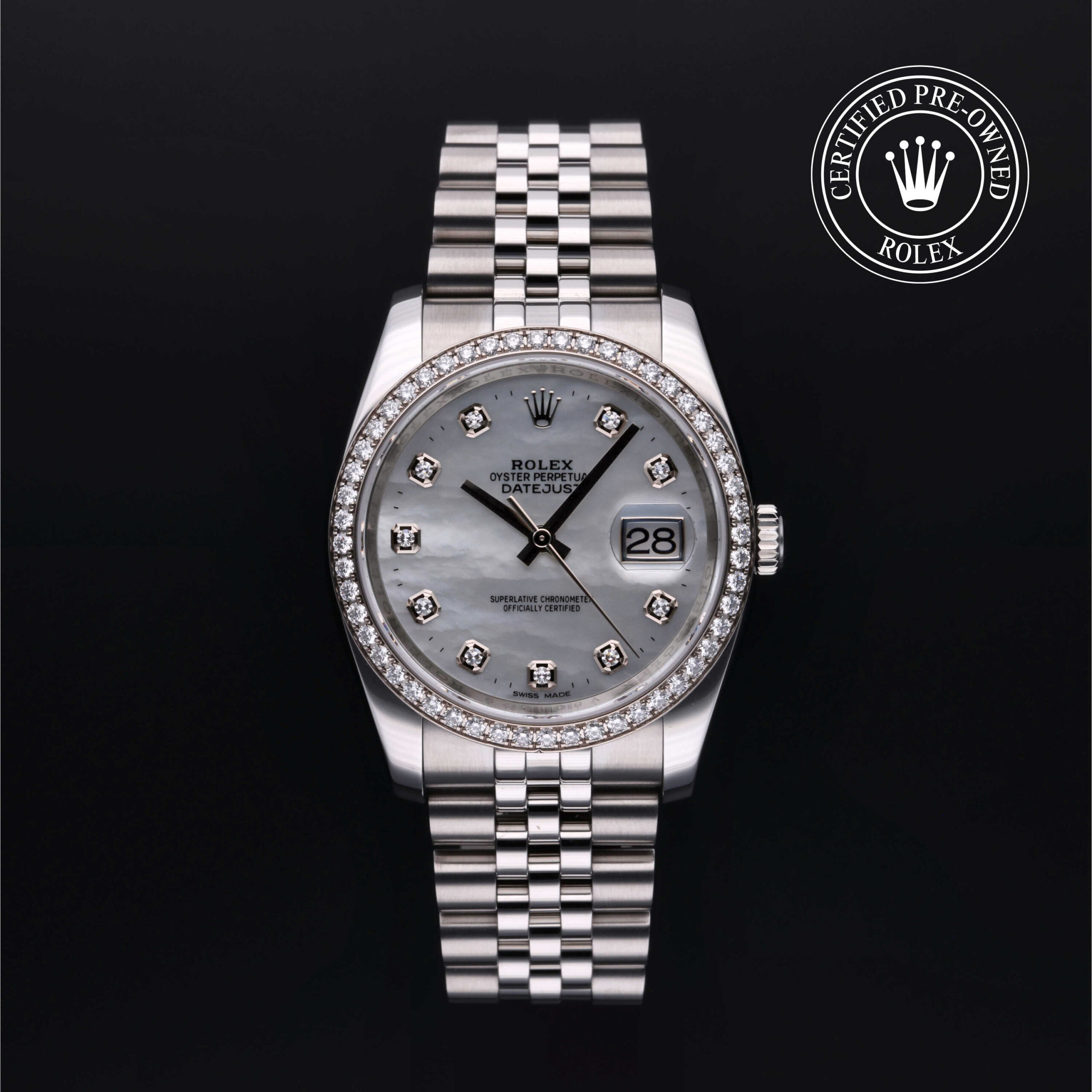 Rolex Datejust 36 116244 Mother-of-Pearl Diamond Dial Jubilee Bracelet