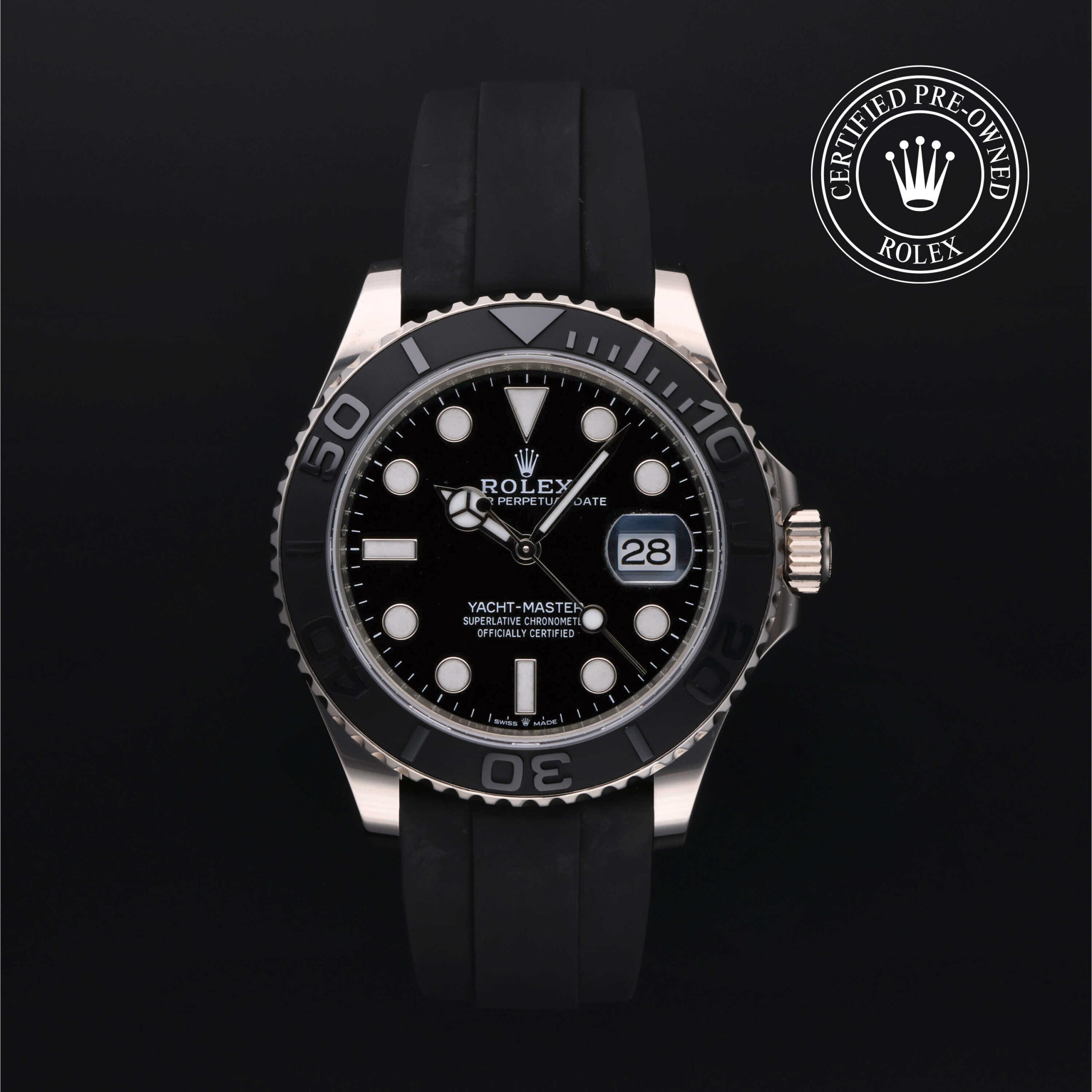 Rolex Yacht-Master 42 226659 Black Dial White Gold Oysterflex