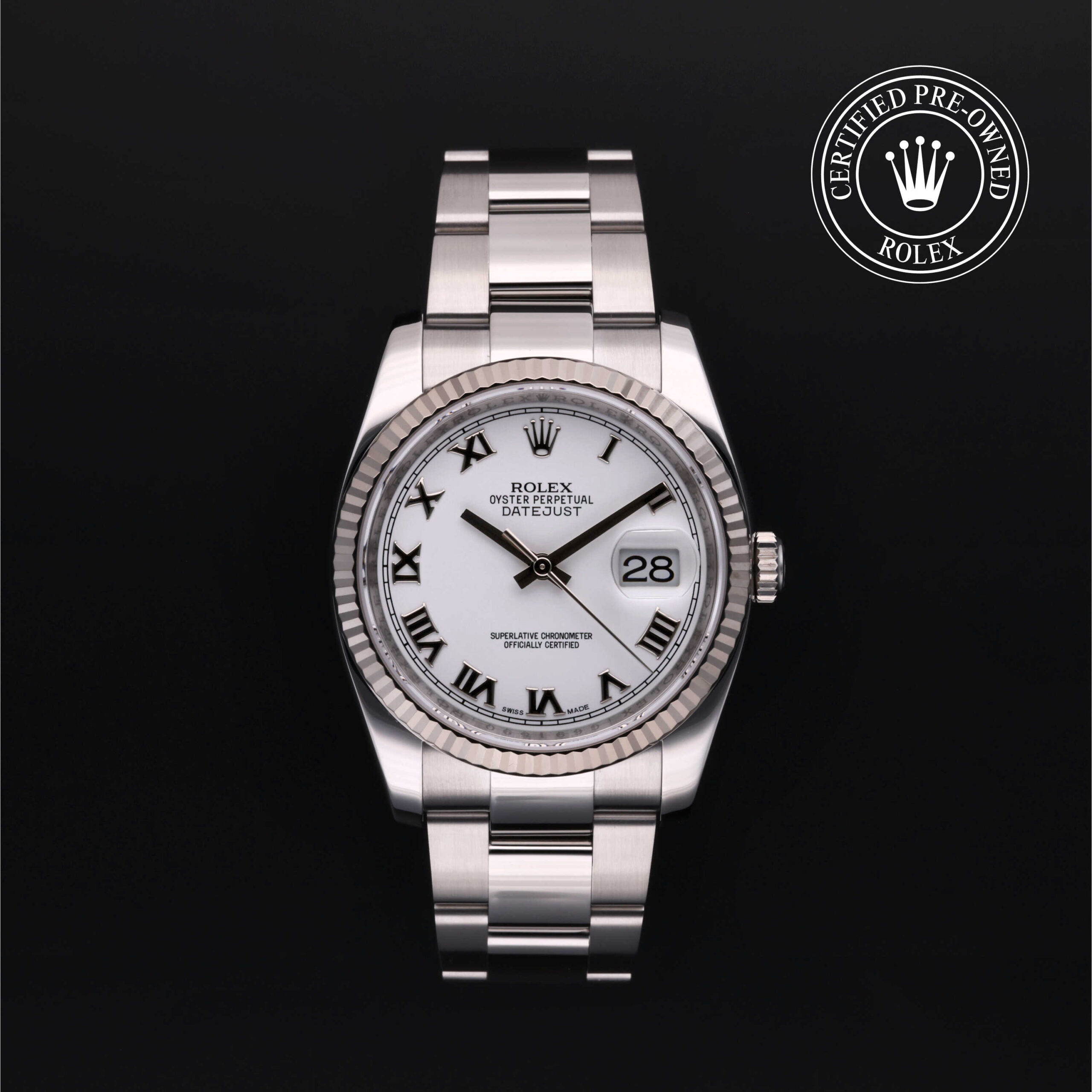 Rolex Datejust 36 116234 White Roman Dial Oyster Bracelet