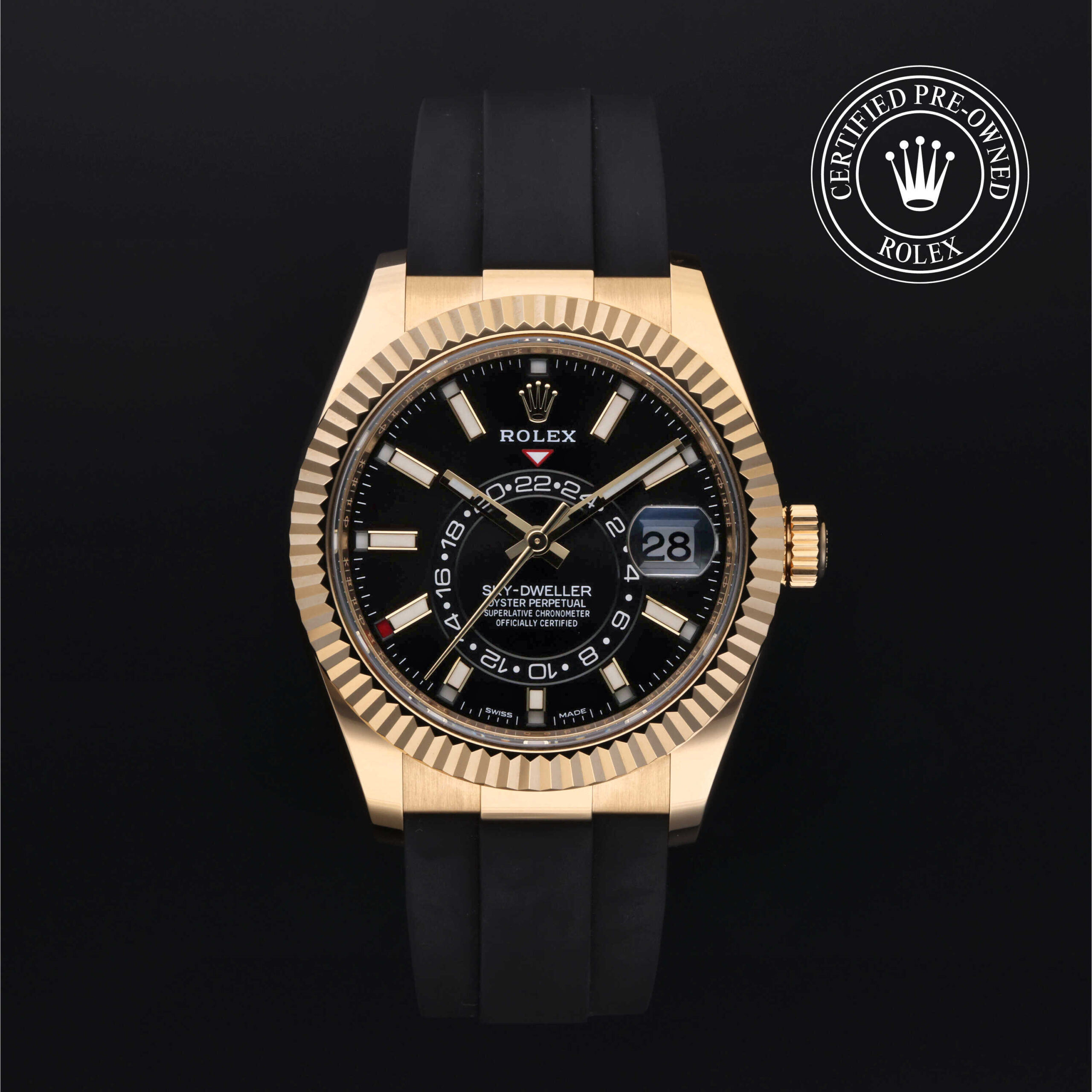 Rolex Sky-Dweller 326238 Black Dial Oysterflex Bracelet