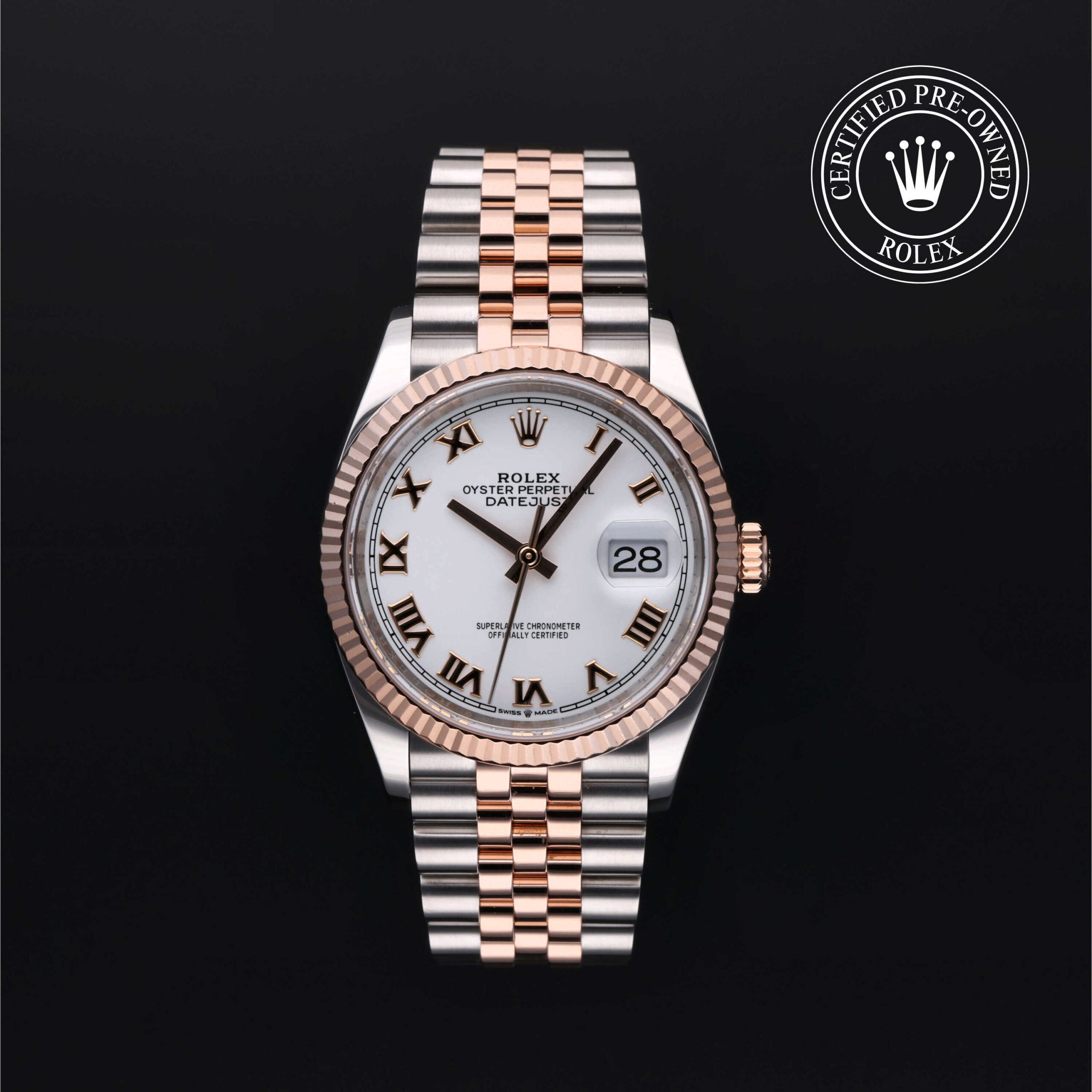 Rolex Datejust 36 126231 White Roman Dial Everose Rolesor