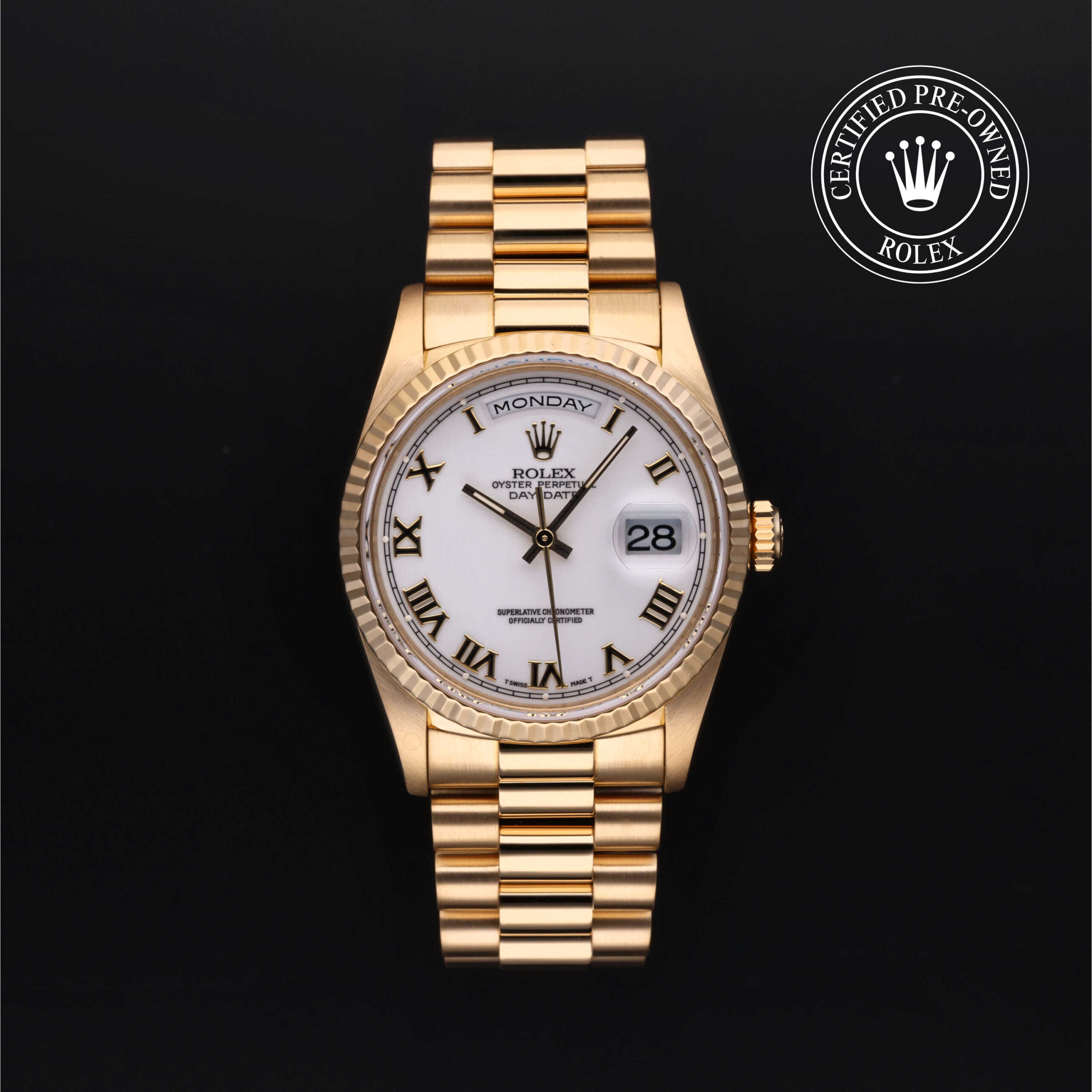 Rolex Certified Pre-Owned Day-Date 36 18238 White Shantung Dial | Precision Watches
