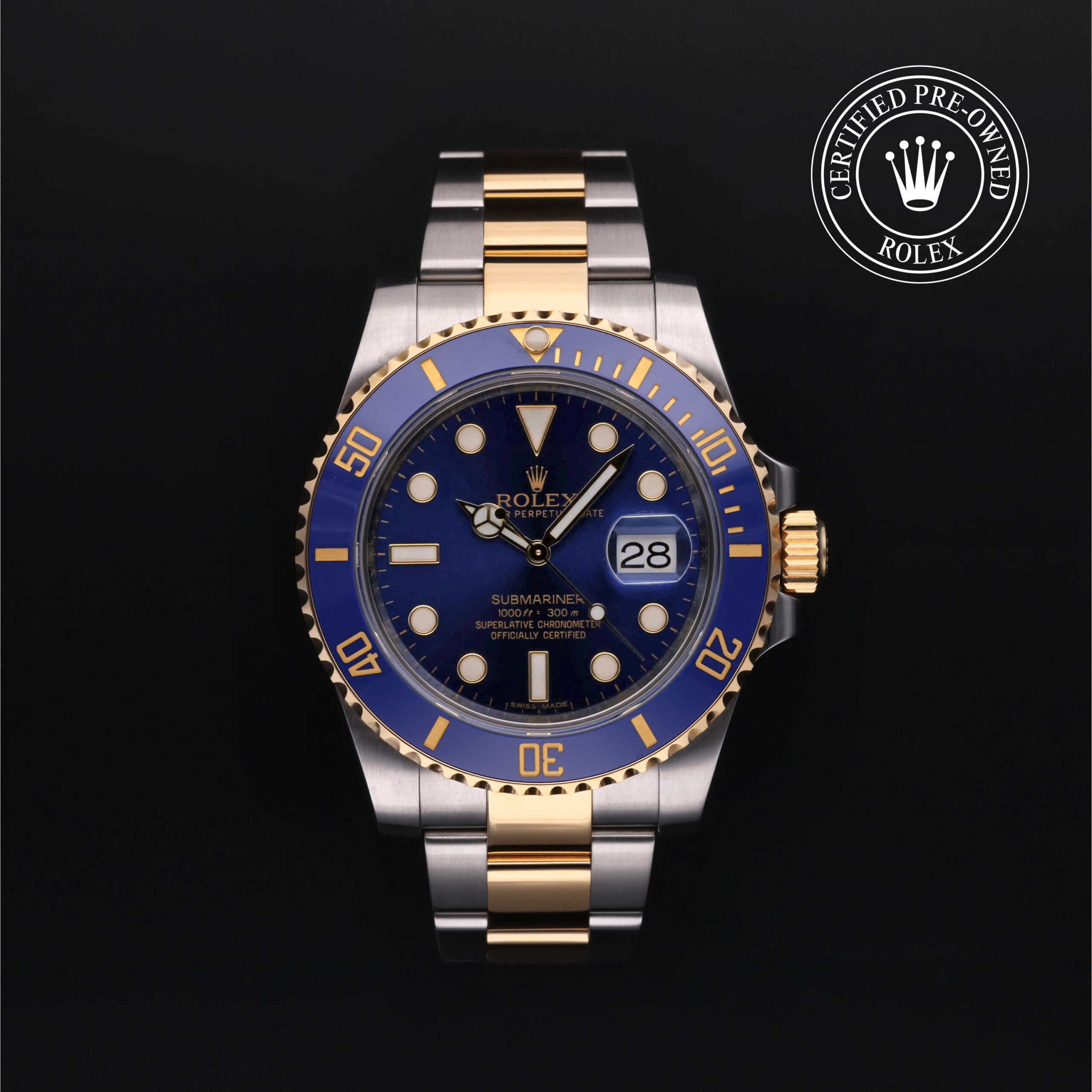 Rolex Certified Pre-Owned Submariner 116613LB Blue Dial Yellow Rolesor | Precision Watches