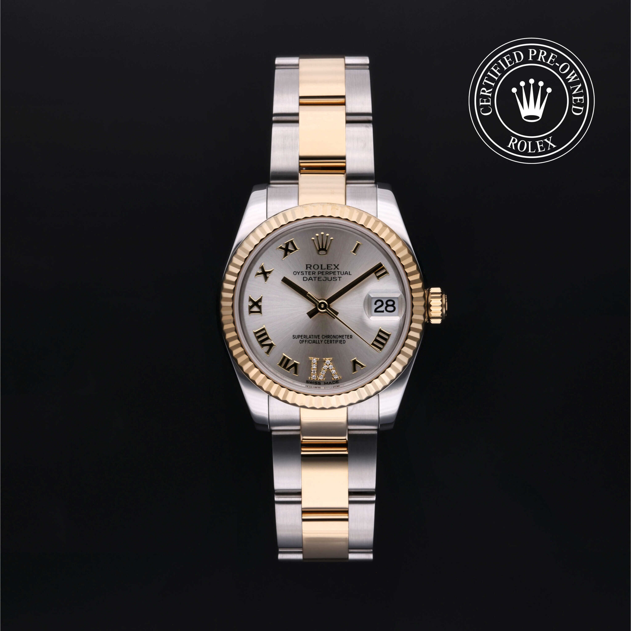 Rolex Certified Pre-Owned Datejust 178273 Silver Roman Diamond Dial 31mm
