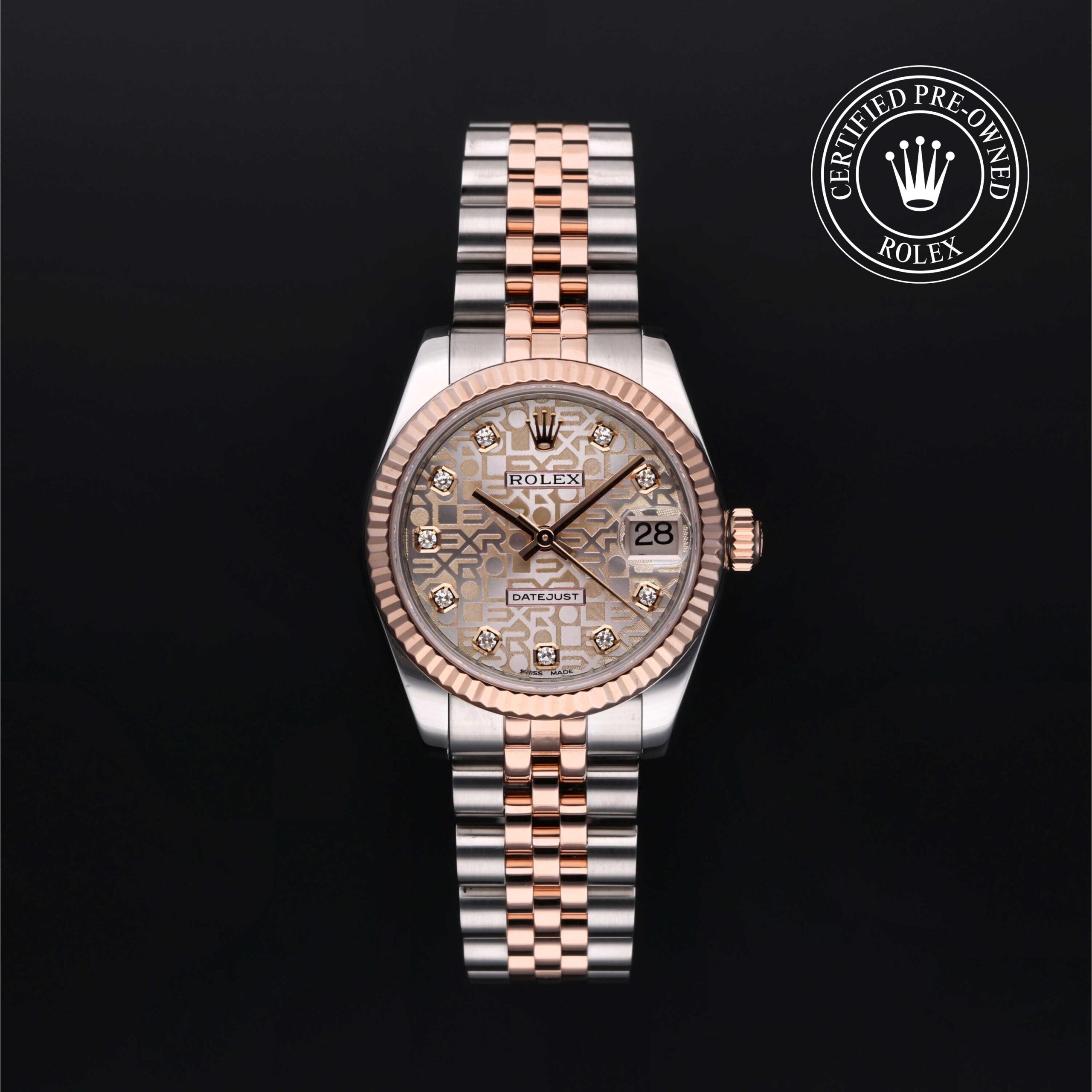 Rolex Certified Pre-Owned Datejust 31 178271 pink Jubilee diamond dial