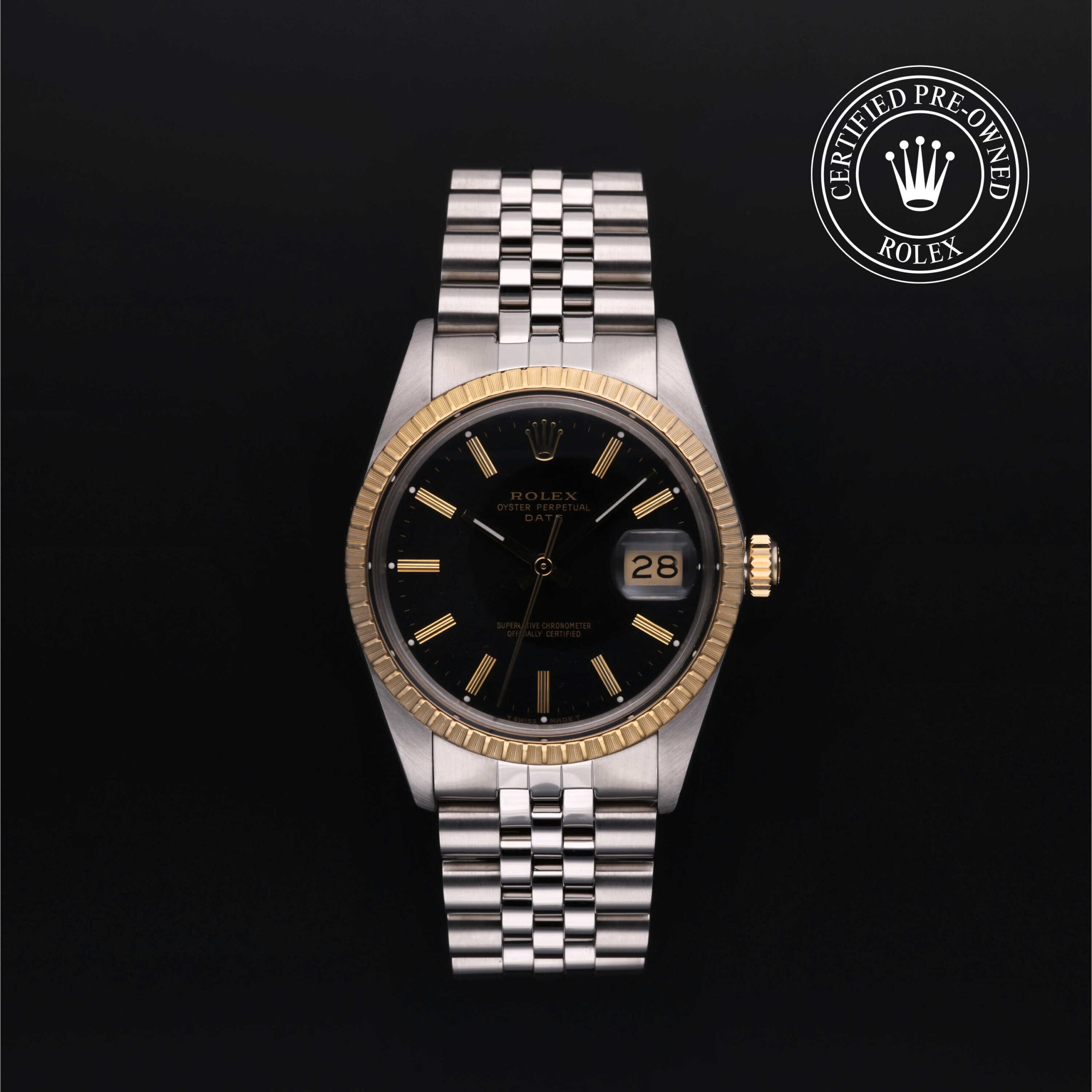 Rolex Certified Pre-Owned Oyster Perpetual Date 15053 black dial