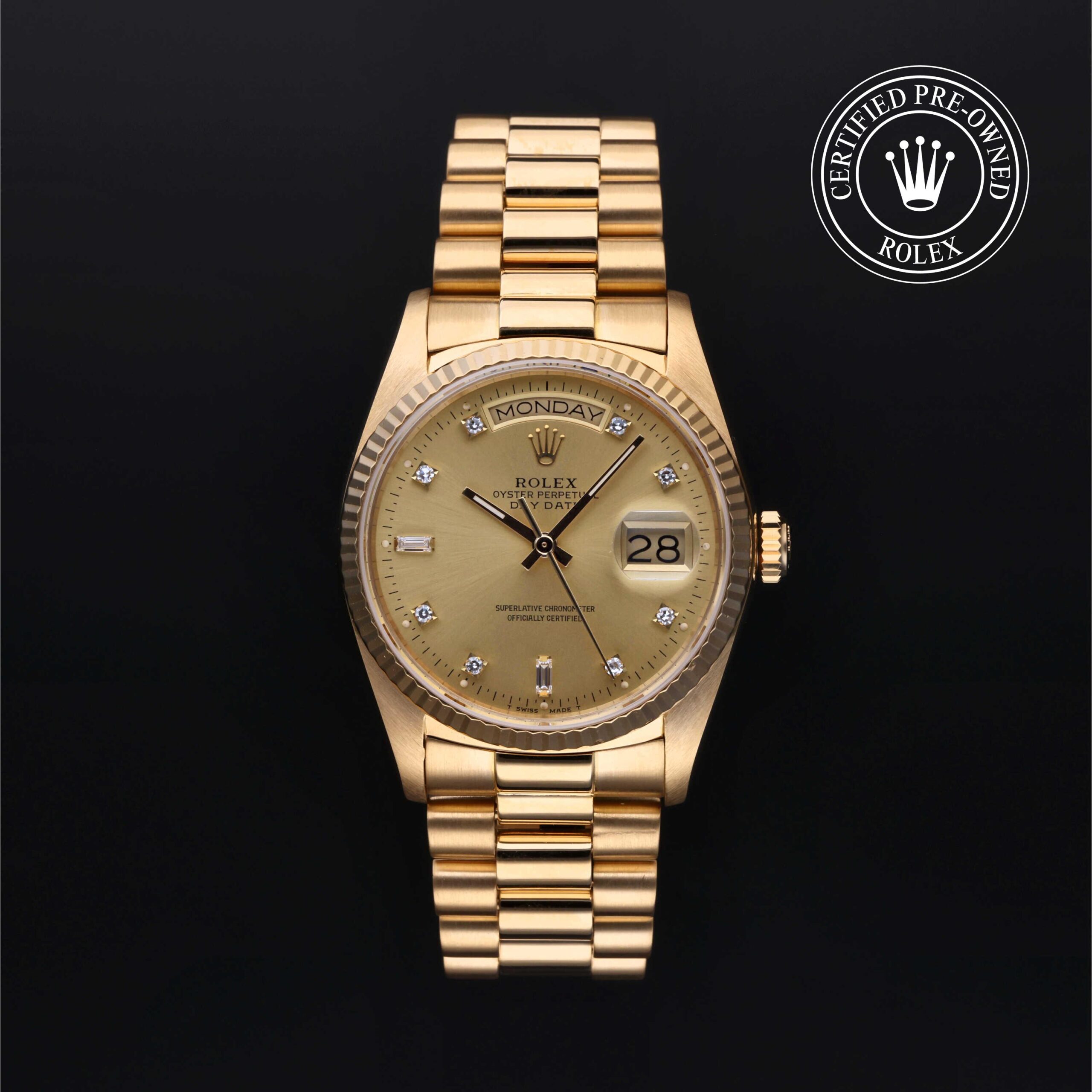 Rolex Certified Pre-Owned Day-Date 36mm Gold 18 Carat Yellow 1985 Reference 18038