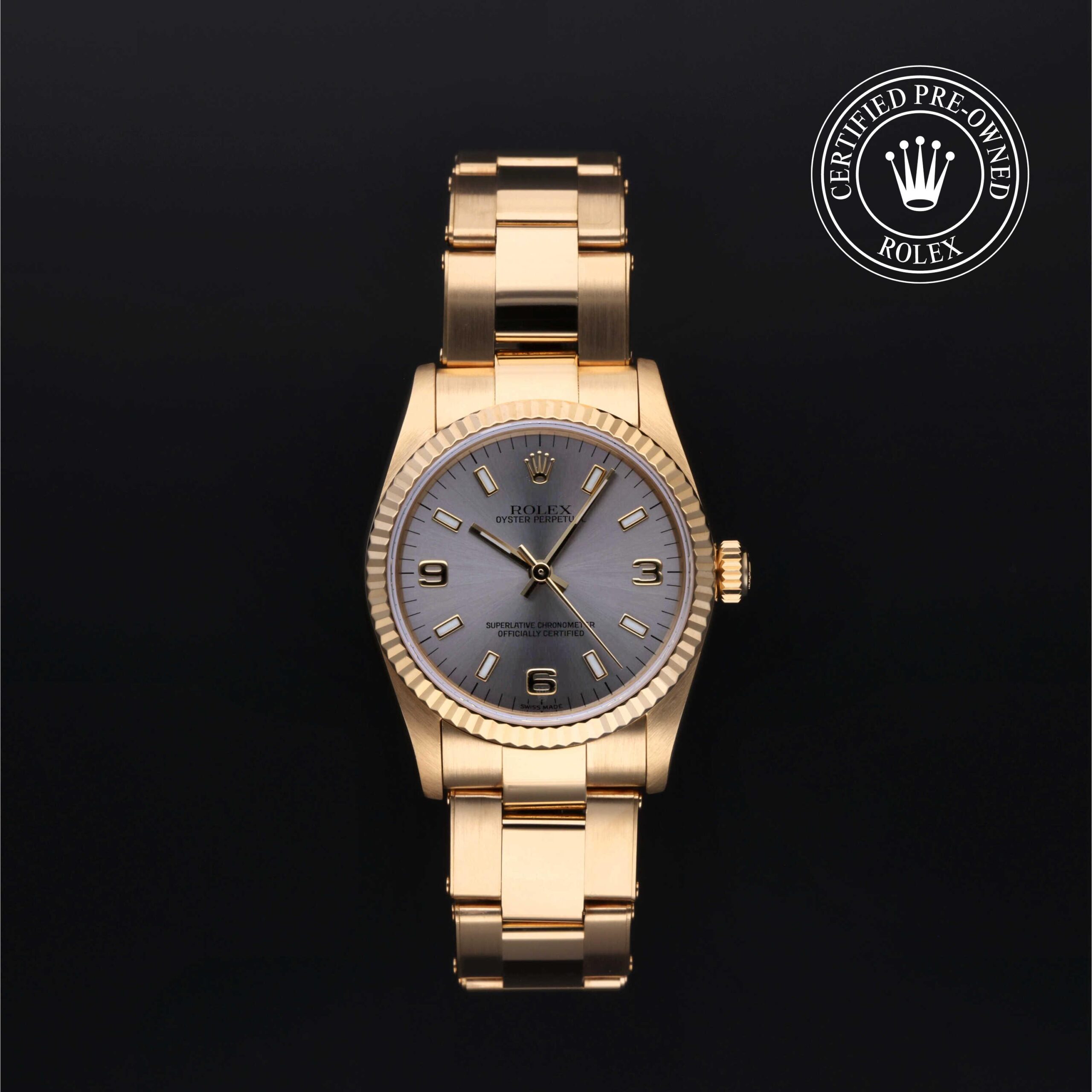 Rolex Certified Pre-Owned Oyster Perpetual 31mm 18 Carat Yellow Gold 1996 Reference 67518