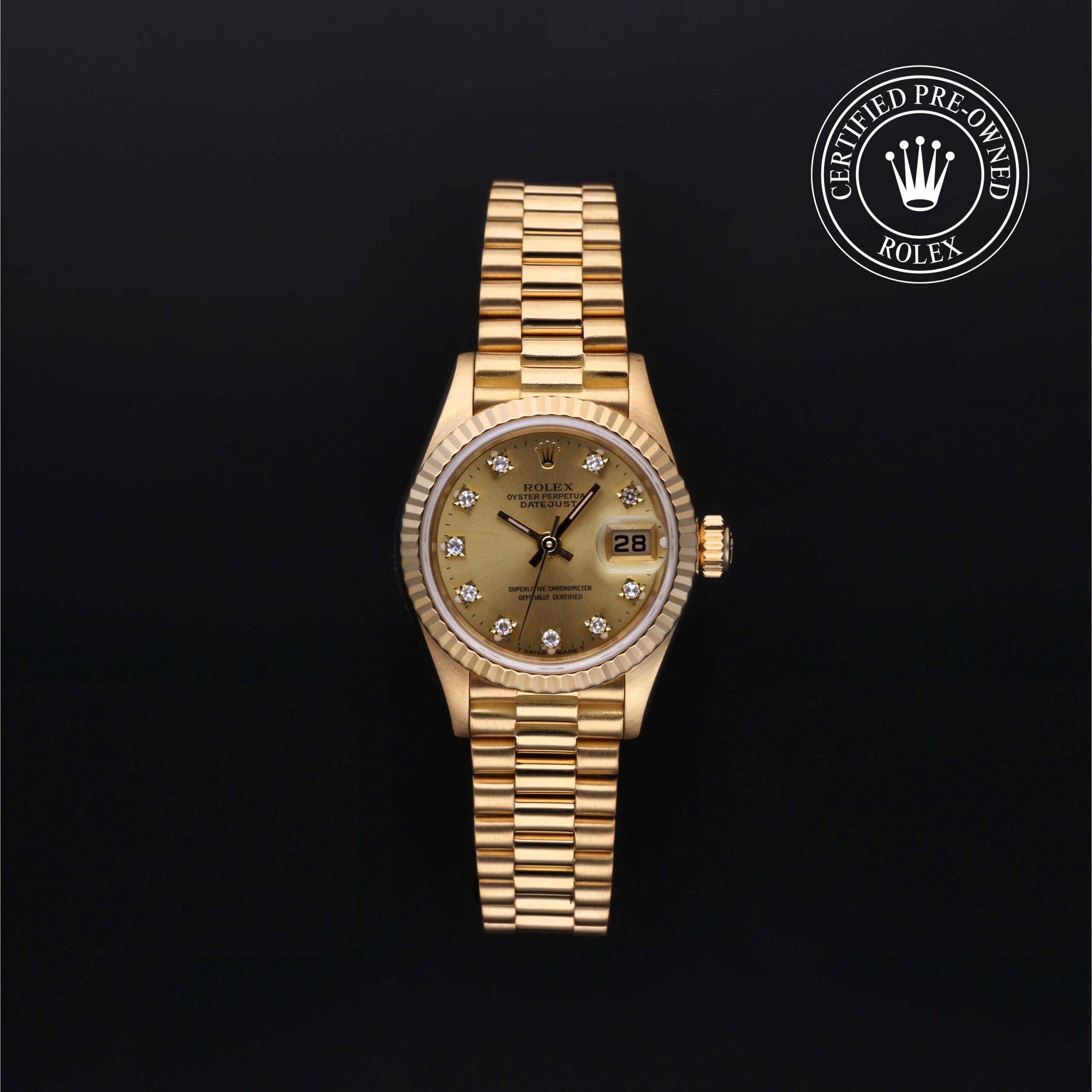 Rolex Certified Pre-Owned Lady-Datejust 26mm 18 ct Yellow Gold 1985 Reference 69178