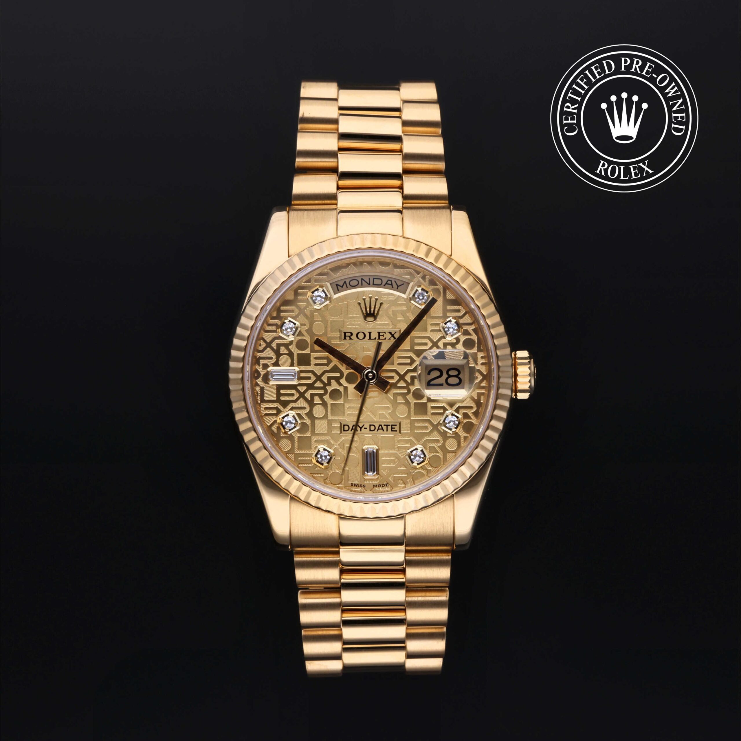 Rolex Certified Pre-Owned Day-Date 36mm 18 ct Yellow Gold 2003 Reference 118238