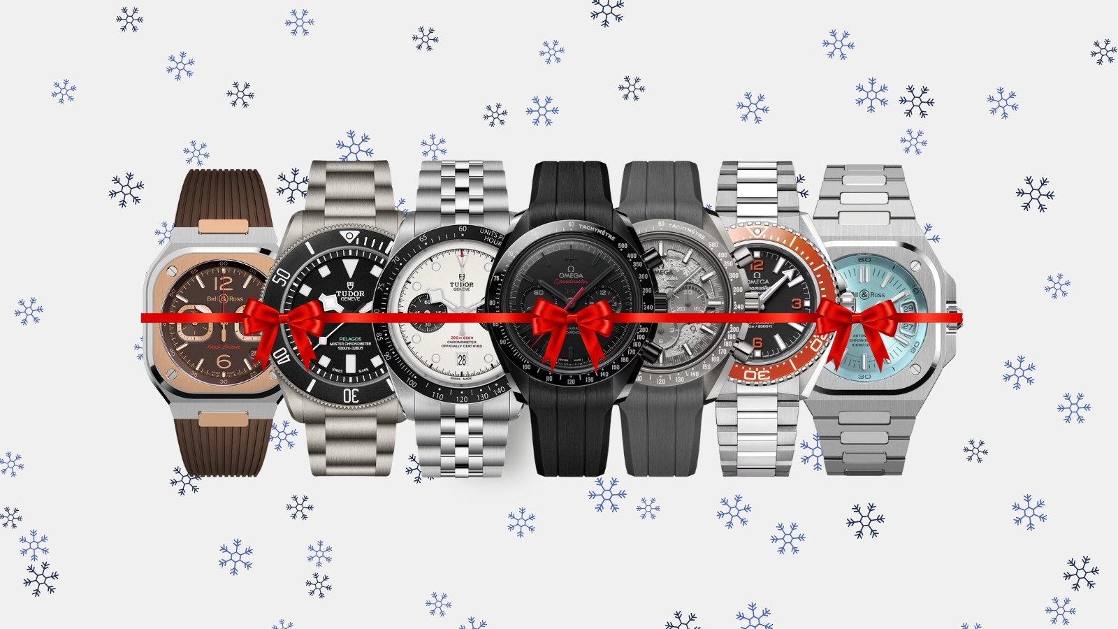 holiday luxury watch banner Omega, Tudor, Bell & Ross watches