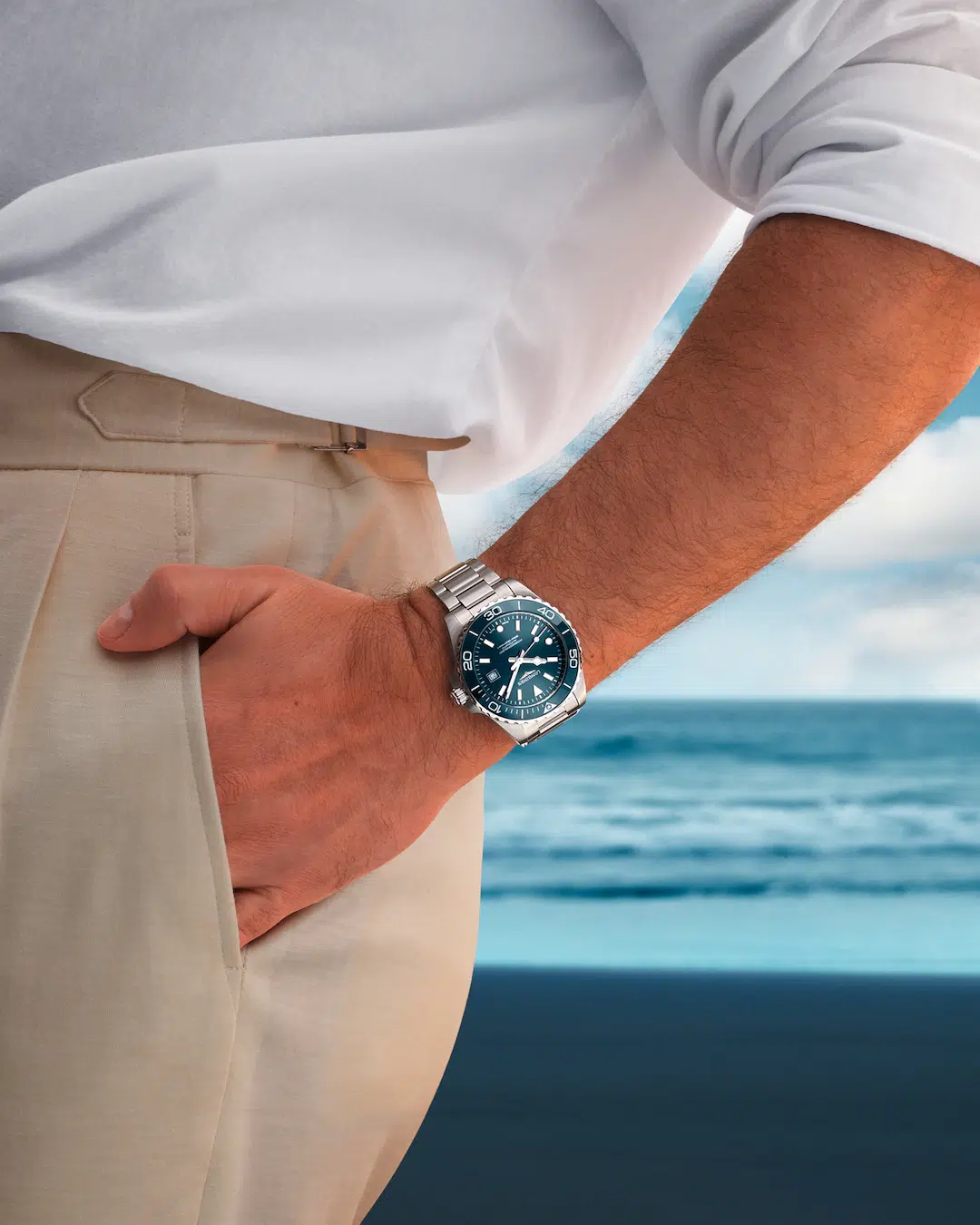 blue hydroconquest on the wrist