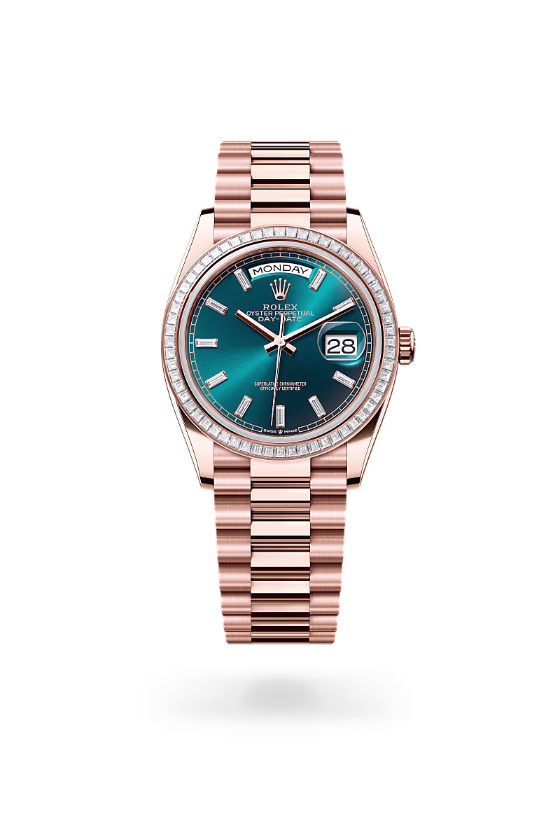 Oyster, 36 mm, Everose gold and diamonds